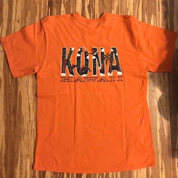 Kona Hawaii T-Shirt Orange Mens Size Large - Picture 2 of 5